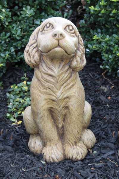 Cocker Spaniel Puppy Dog Sculpture Smiling Happy Statuary Garden